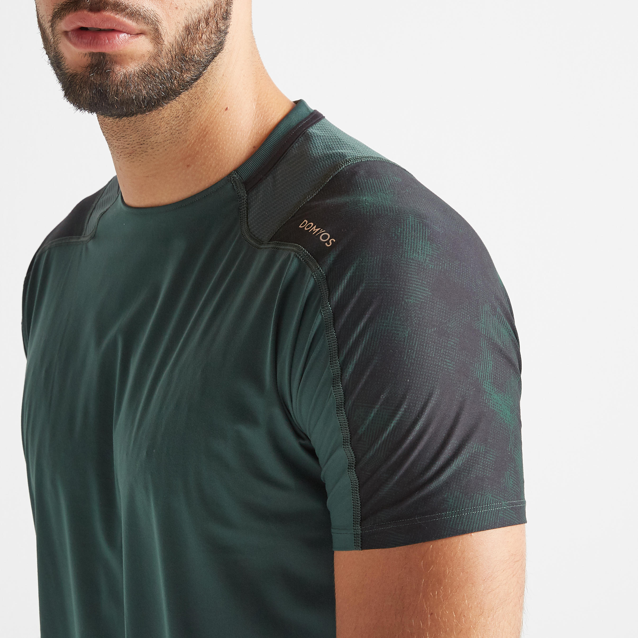 FTS 500 Fitness Cardio Training T-Shirt - Khaki/Green 3/8