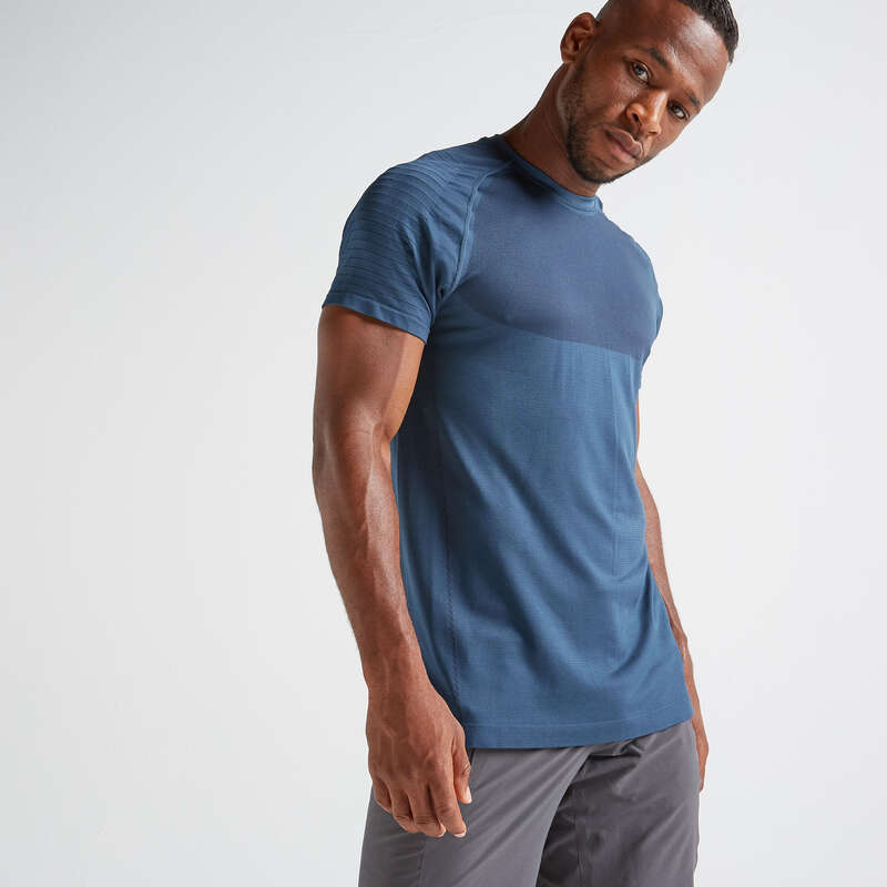 FITNESS CARDIO EXPERT MAN OUTFIT Fitness and Gym - FTS 900 T-Shirt - Blue DOMYOS - Fitness and Gym