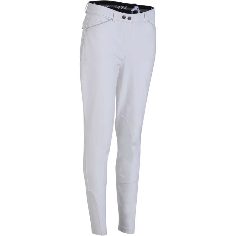 RIDING APPAREL FOR SHOW - BR500 Women's Jodhpurs - White FOUGANZA