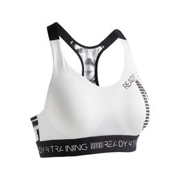 Brassière fitness cardio training femme imprimée 500