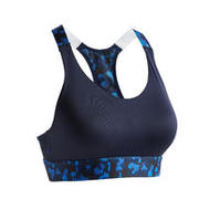 Women's Cardio Fitness Cardio Training Sports Bra 500 - Navy Blue Print