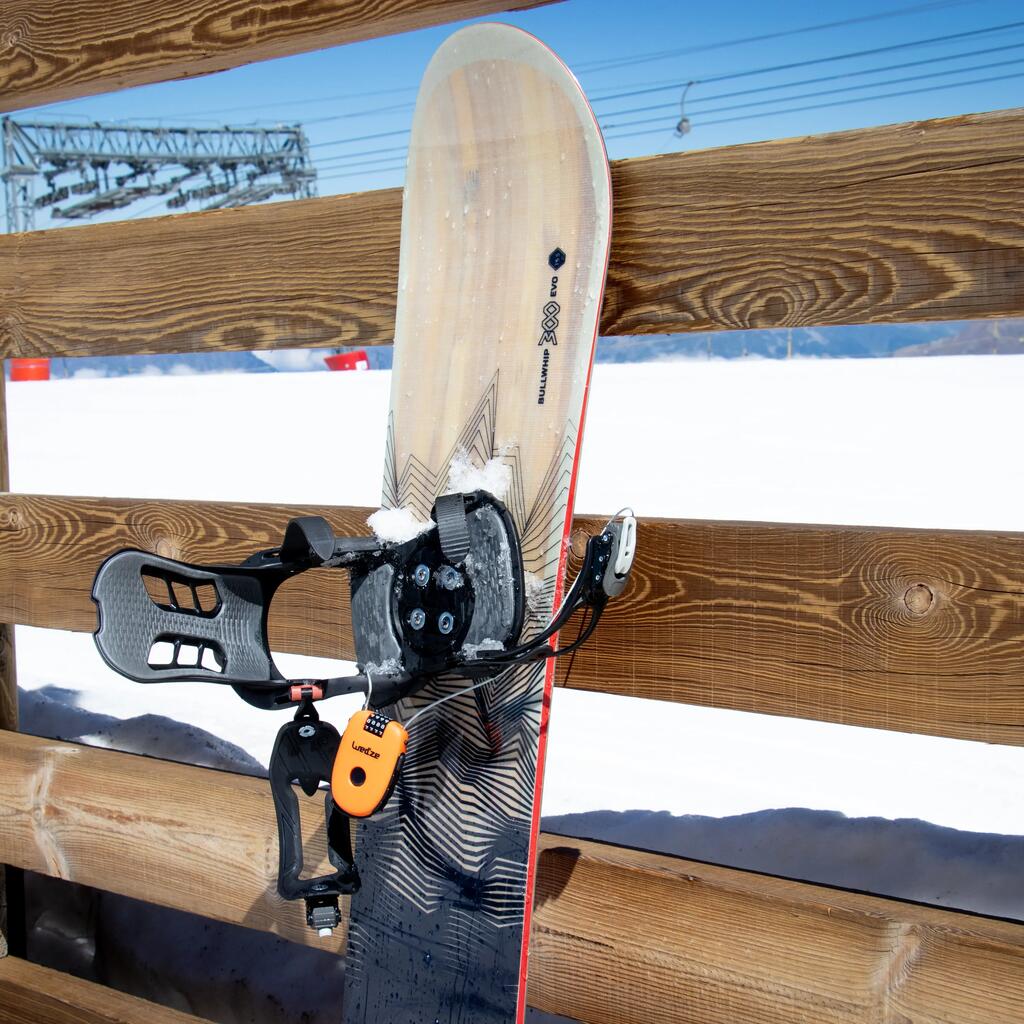 Anti-theft lock for snowboard or pair of skis