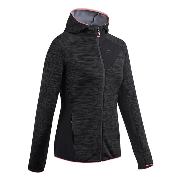 Women Mountain Hiking Fleece Quechua Mh900 Black