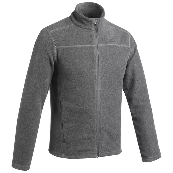 Grey zip-up hiking fleece jacket