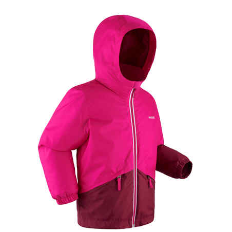 Skijaška jakna topla i vodootporna - 100 dječja ružičasta