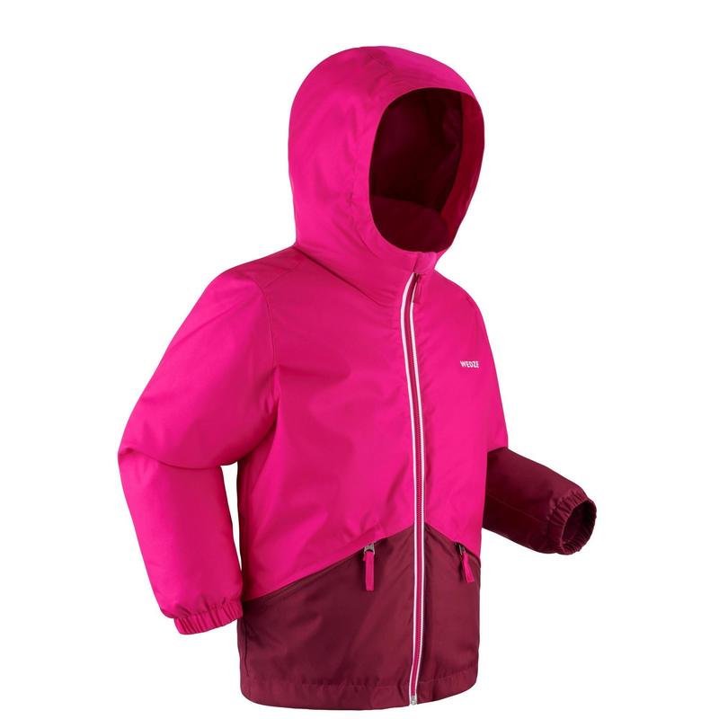 Gyerek kabát síeléshez - 100-as, hőtartó, vízhatlan, rózsaszín