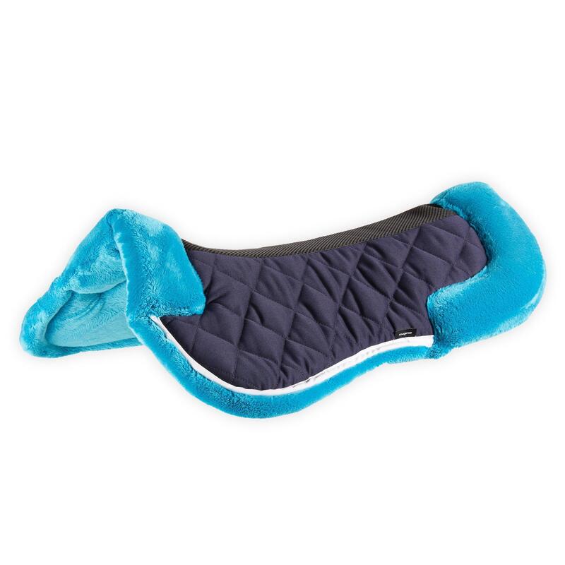 AMORTISSEUR CHEVAL ET PONEY MOUTON SYNTHETIQUE BLEU CANARD 500