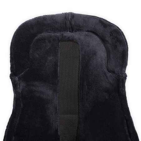 Synthetic Sheepskin Horse & Pony Saddle Pad 500 - Navy