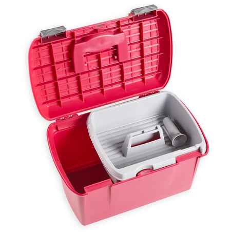 Horse Riding Grooming Box 500 - Raspberry / Grey