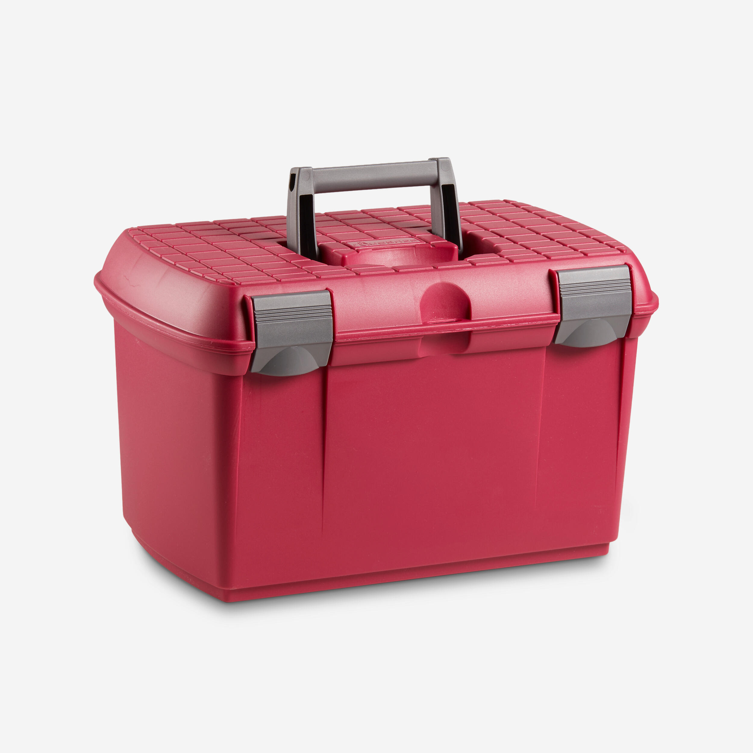 Riding grooming case 500 raspberry and grey