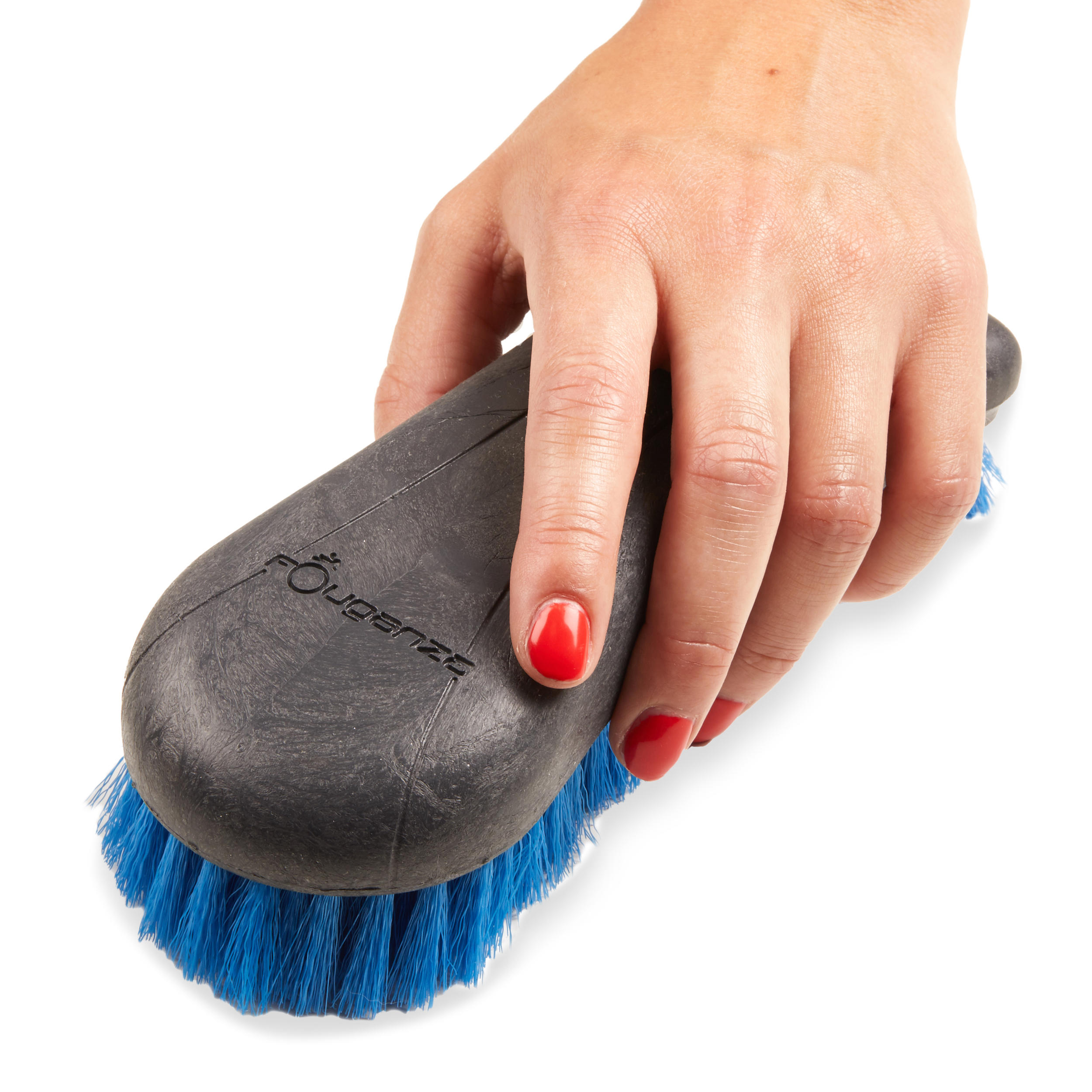 Brosse douce grand modèle équitation SCHOOLING bleu éléctrique - FOUGANZA