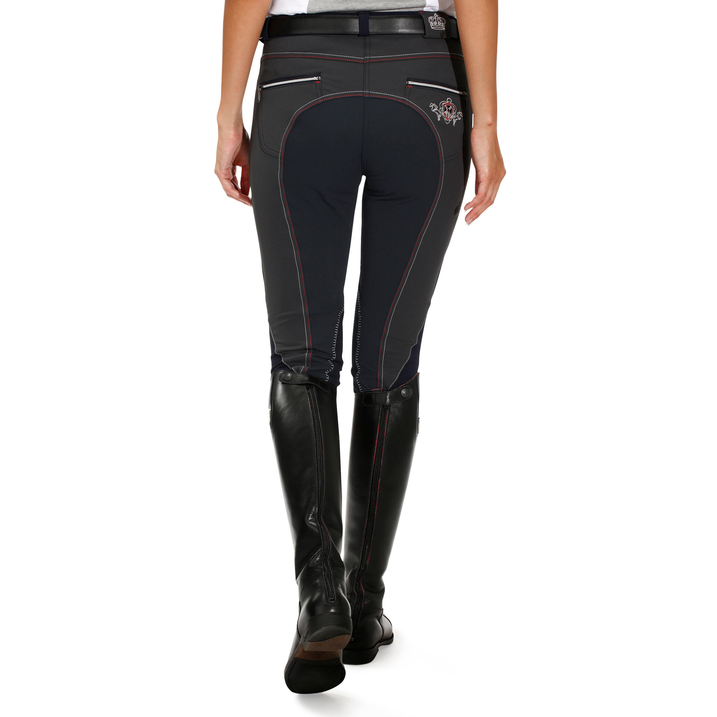 Performer 500 Women's Horse Riding Jodhpurs - Navy/Grey 5/18