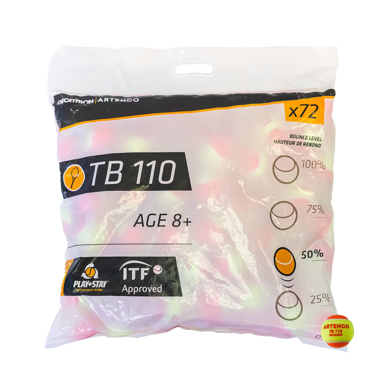 Tennis Balls TB110 x 72 - Orange