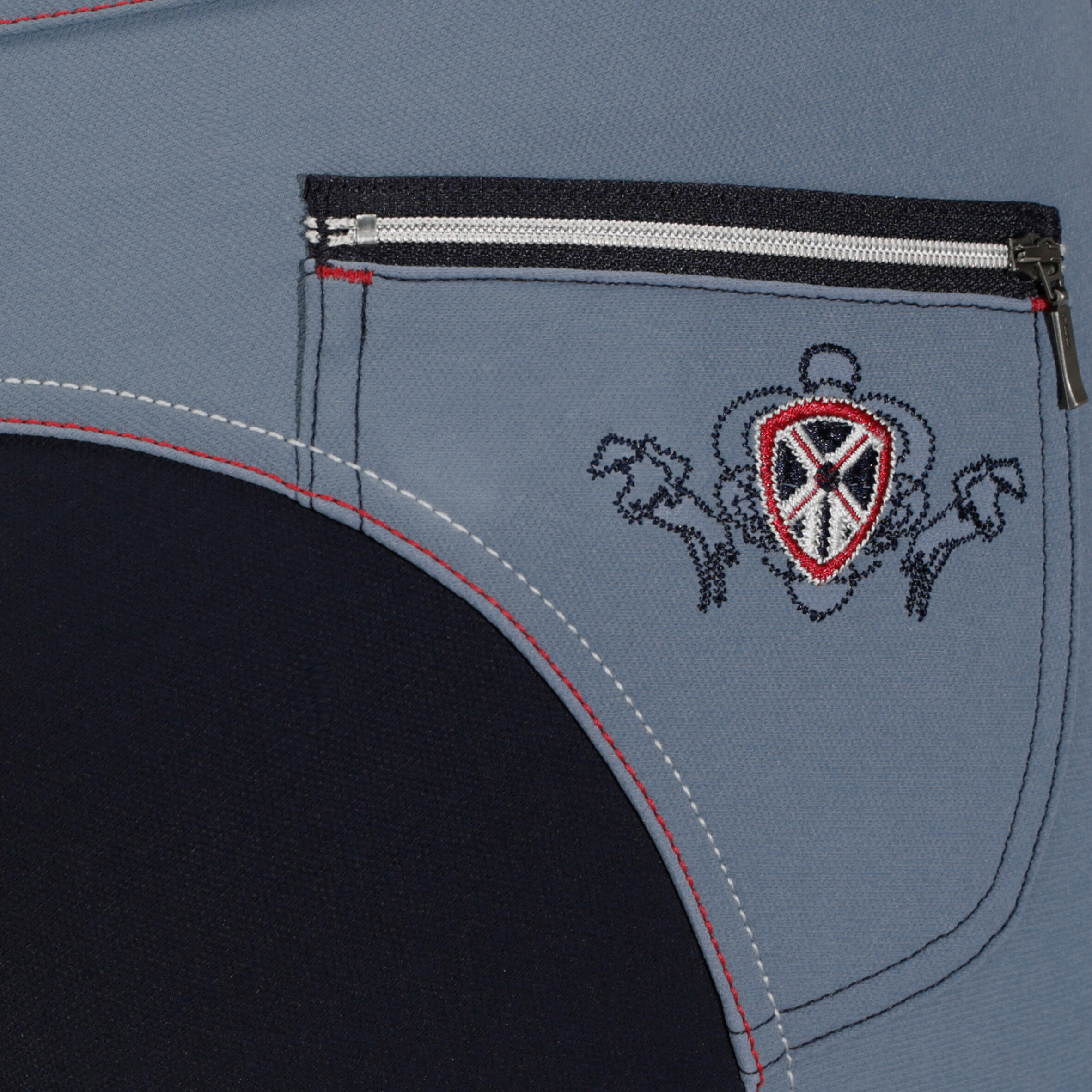 Performer 500 Women's Horse Riding Jodhpurs - Navy Blue/Blue/Slate Grey 11/14