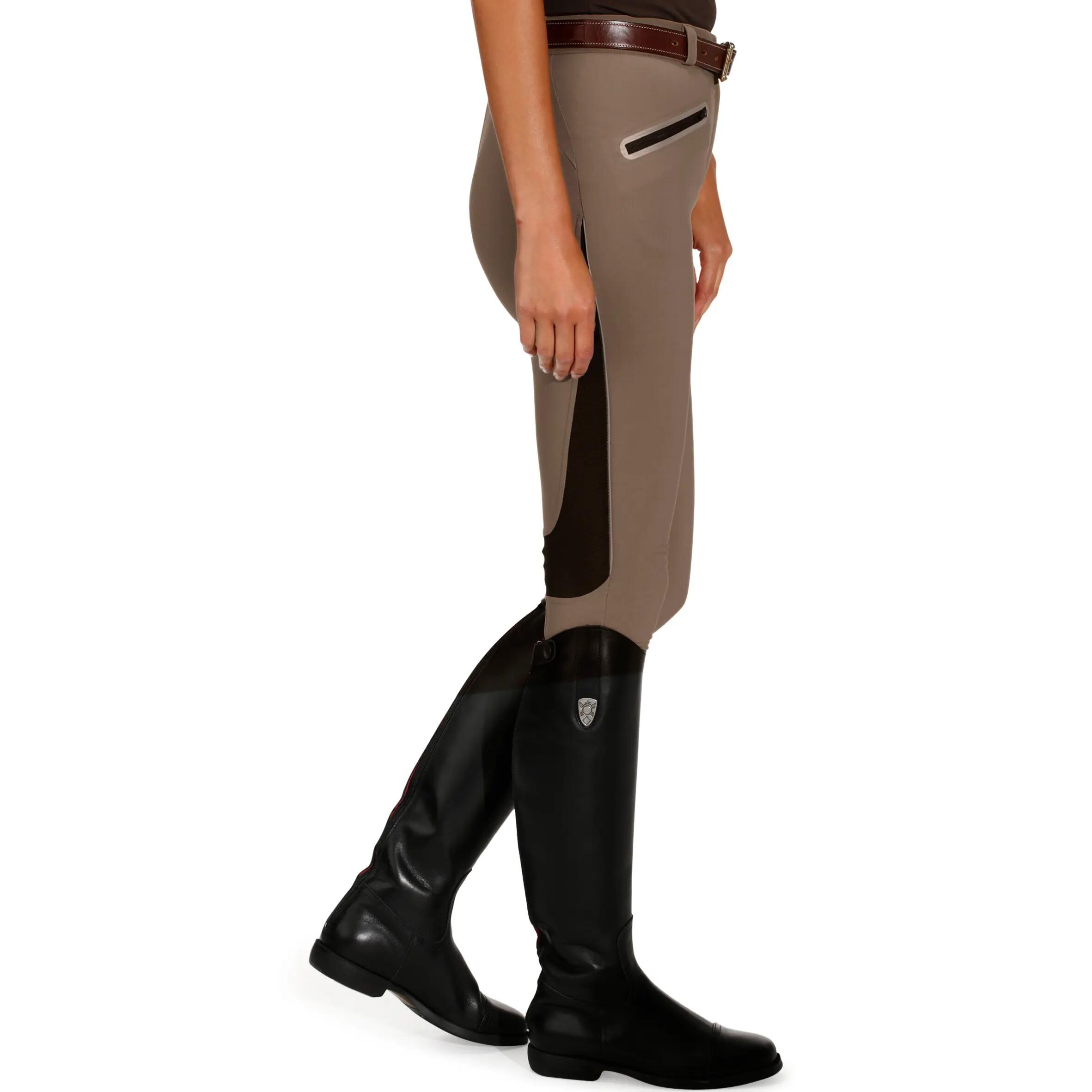 Training Women's Mesh Horse Riding Lightweight Jodhpurs - Camel/Brown 4/25