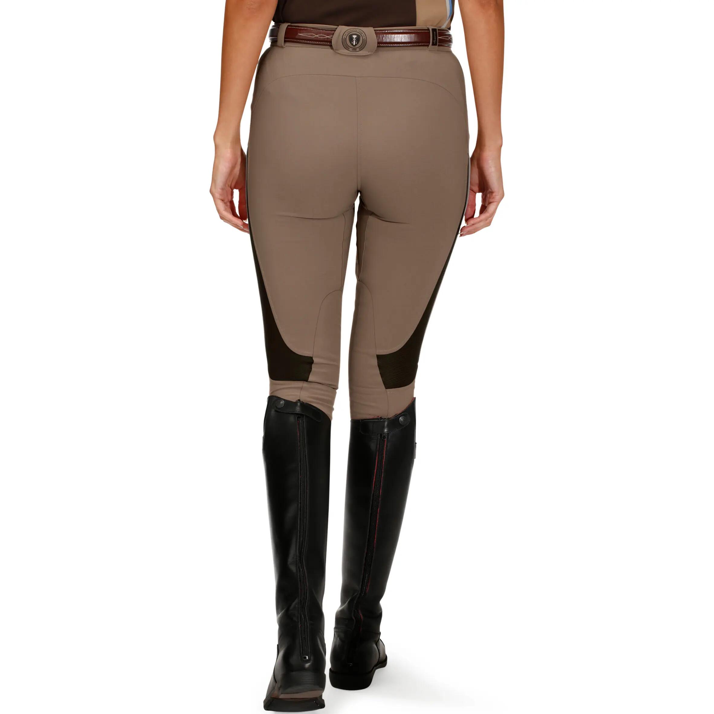 Training Women's Mesh Horse Riding Lightweight Jodhpurs - Camel/Brown 5/25