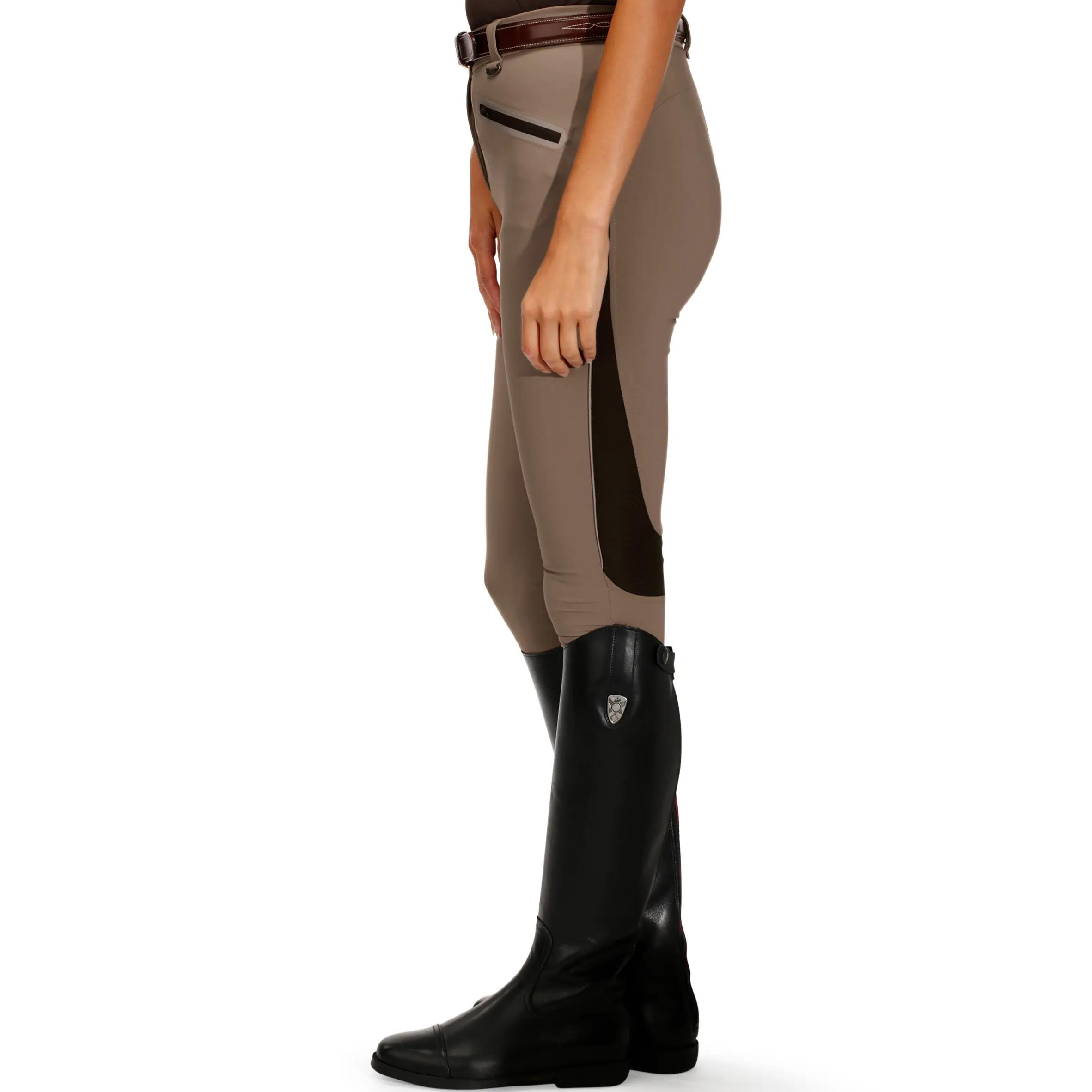 Training Women's Mesh Horse Riding Lightweight Jodhpurs - Camel/Brown 7/25