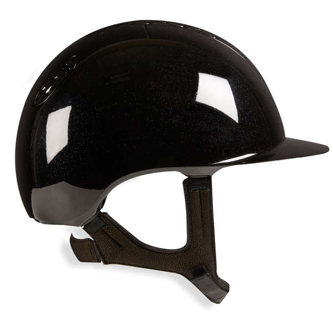 FOUGANZA Horse Riding Helmet 520 Glossy Black Decathlon