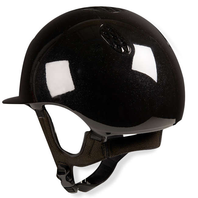 FOUGANZA Horse Riding Helmet 520 Glossy Black Decathlon