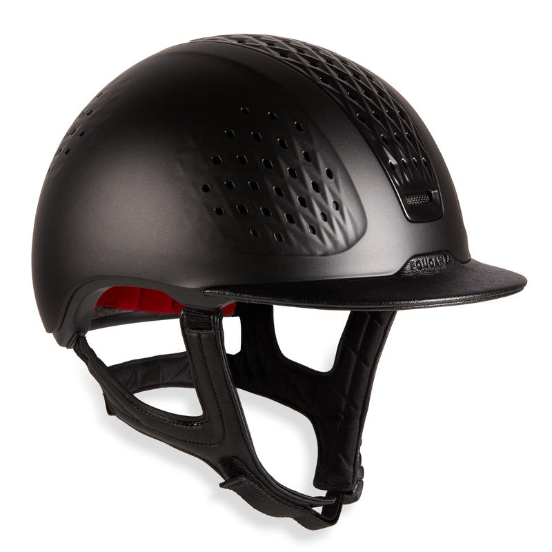 900 Horse Riding Helmet + Bag Black Decathlon