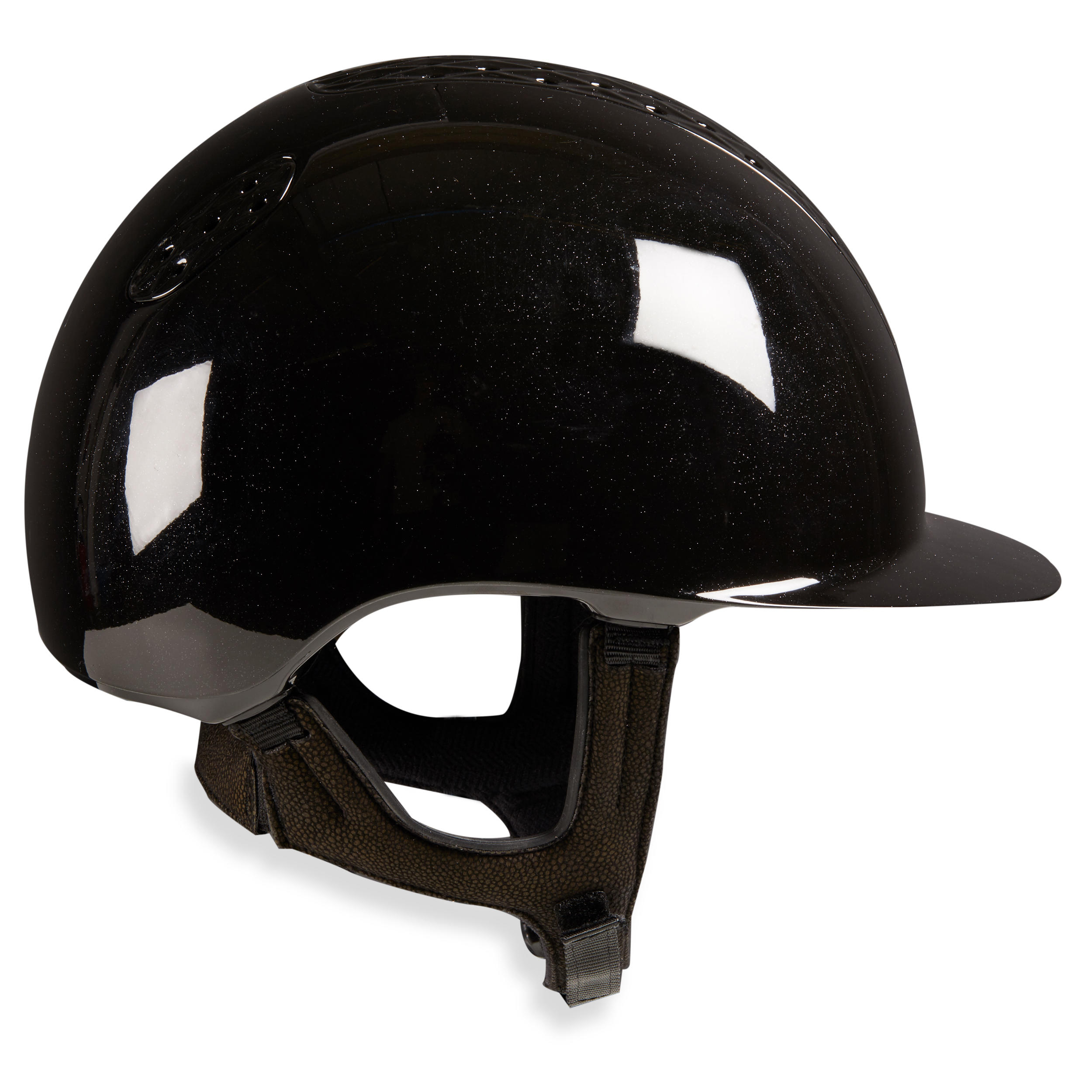 Horse Riding Helmet 520 - Glossy Black 3/8