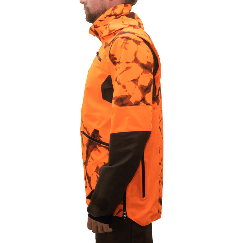 Lovecká nepromokavá bunda Supertrack 900 Light oranžová fluo
