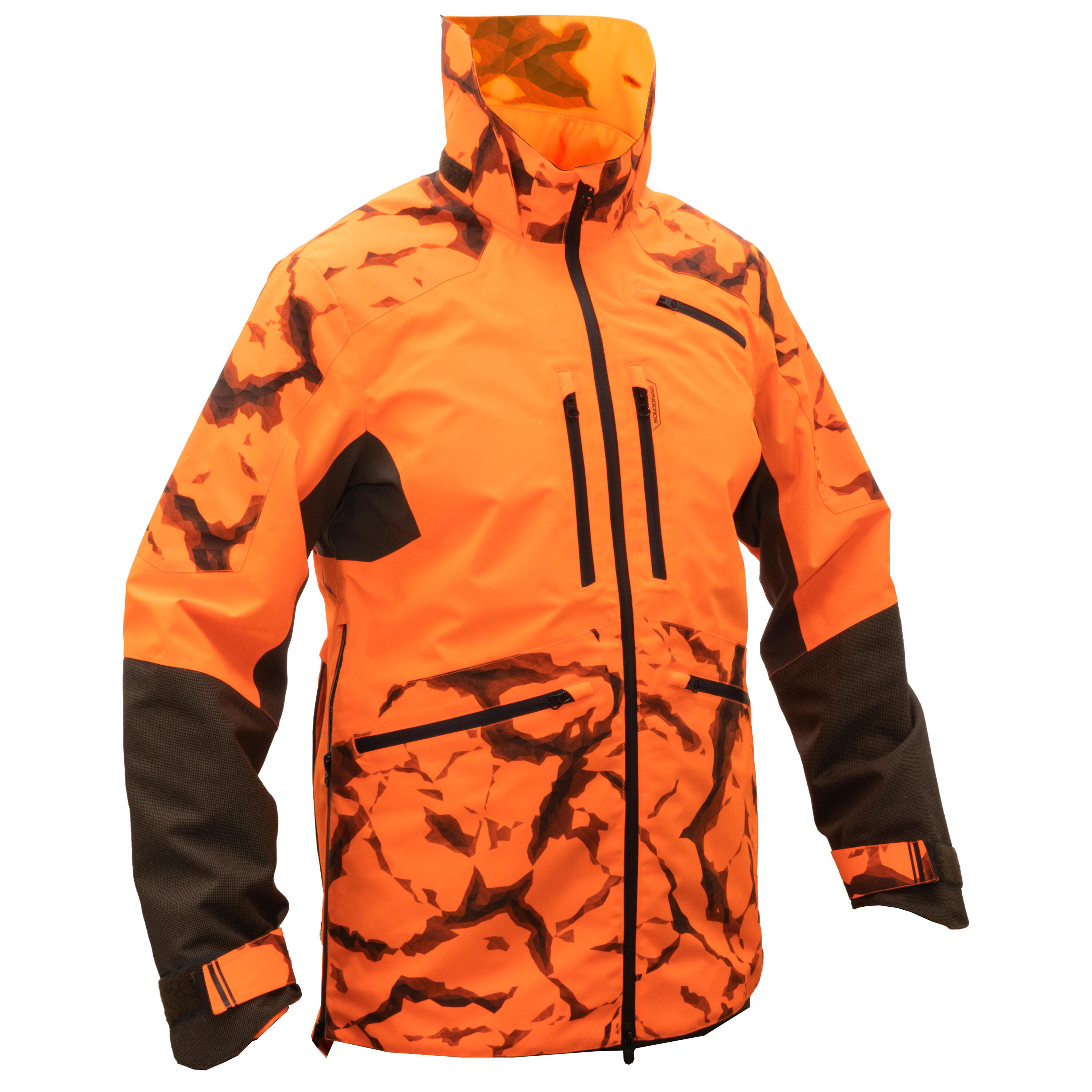 Veste chasse resistante impermeable orange fluo supertrack 900