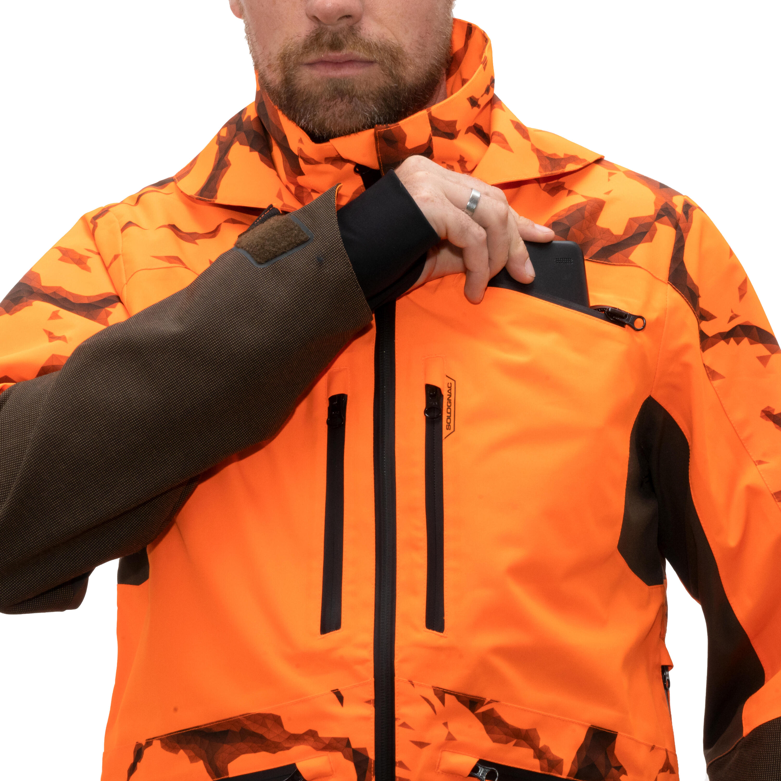 Jagdjacke/Regenjacke SUPERTRACK 900 light strapazierfähig orange  25/29