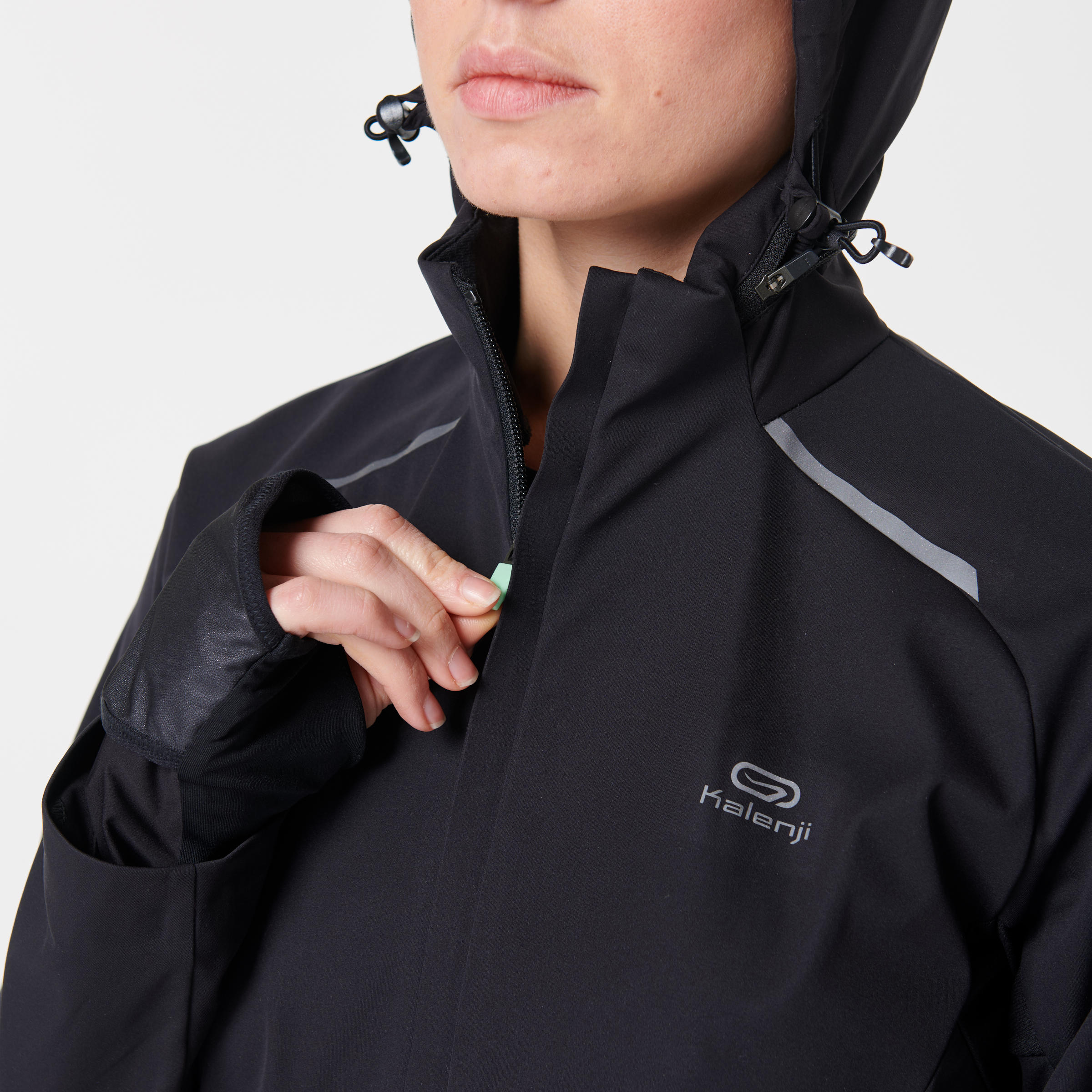 WOMEN'S RUNNING JACKET KIPRUN WARM REGUL - BLACK 8/15