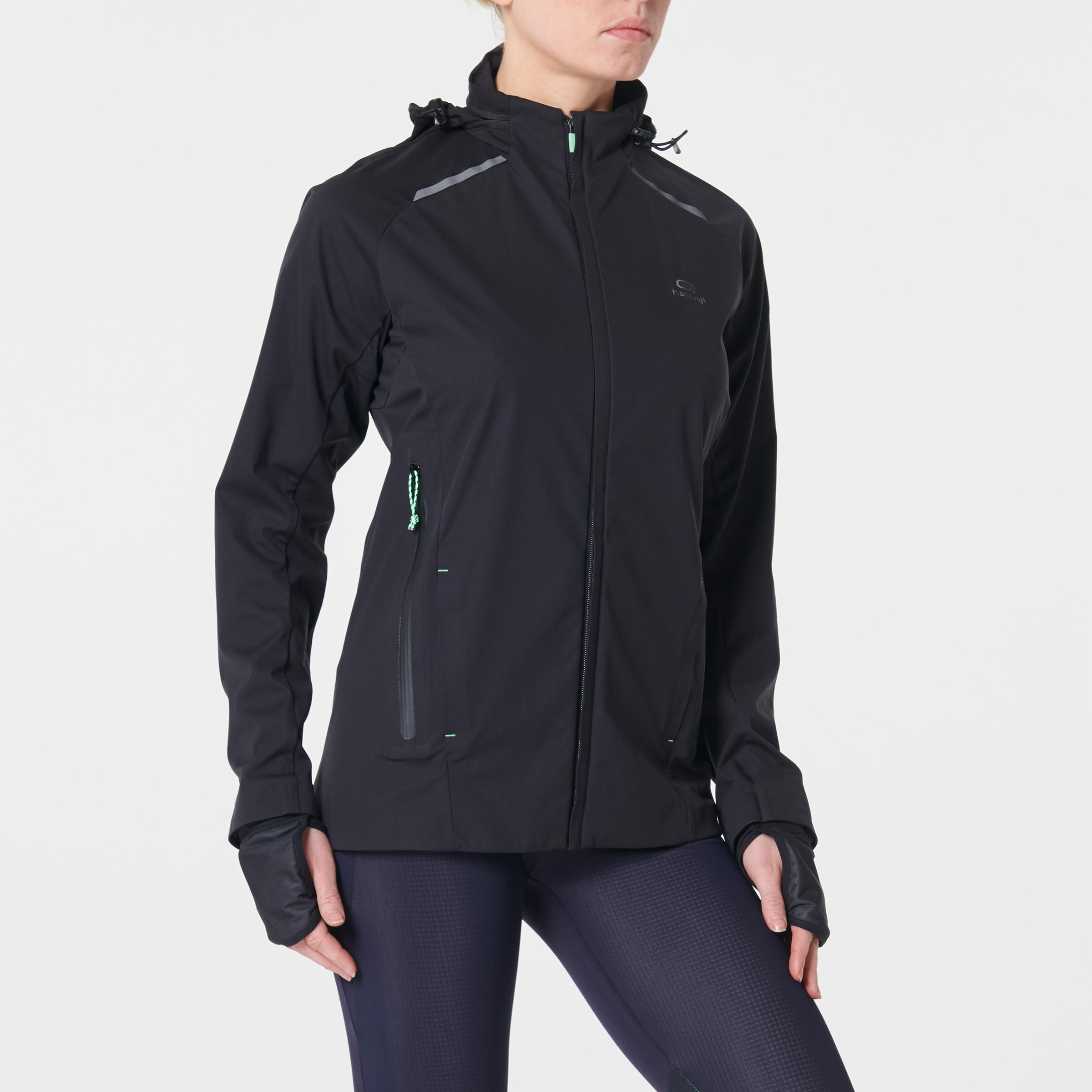 WOMEN'S RUNNING JACKET KIPRUN WARM REGUL - BLACK 2/15