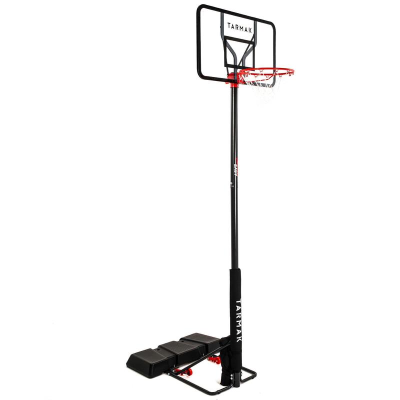 Kosz do koszykówki na regulowanym stojaku od 2,20 m do 3,05 m Tarmak B100 Easy poliwęglan