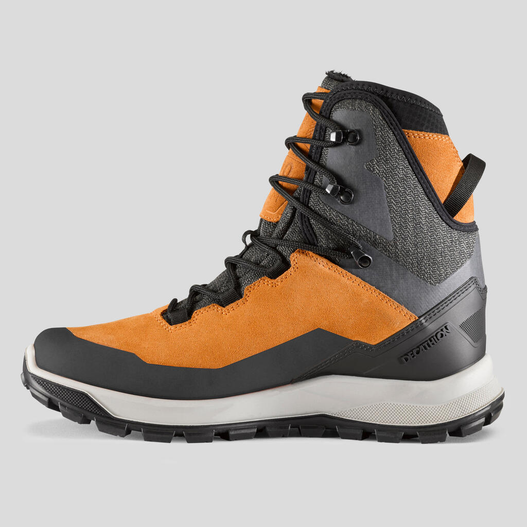 Men’s Warm and Waterproof Leather Hiking Boots - SH500 U-WARM