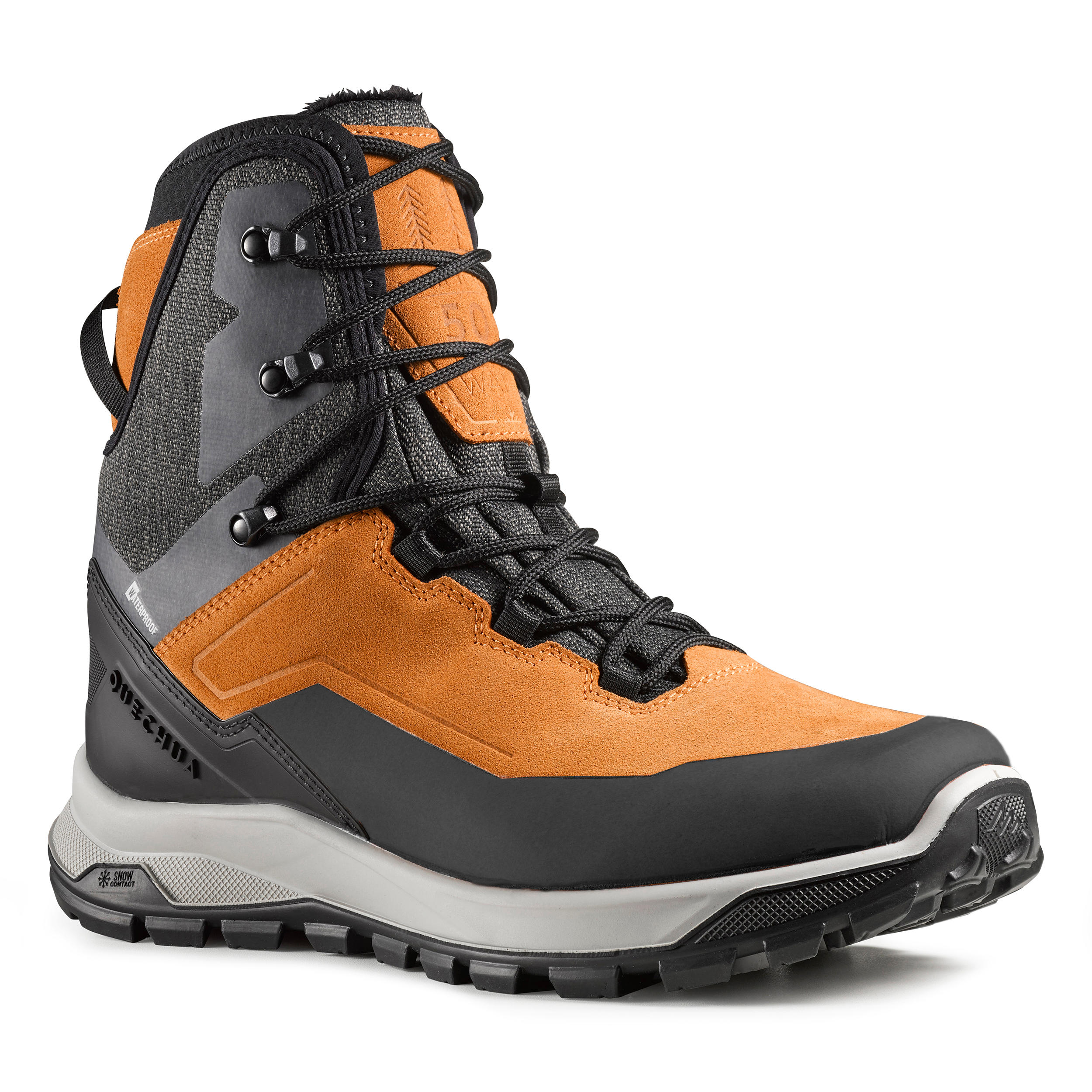 QUECHUA Men’s Warm and Waterproof Leather Hiking Boots - SH500 U-WARM
