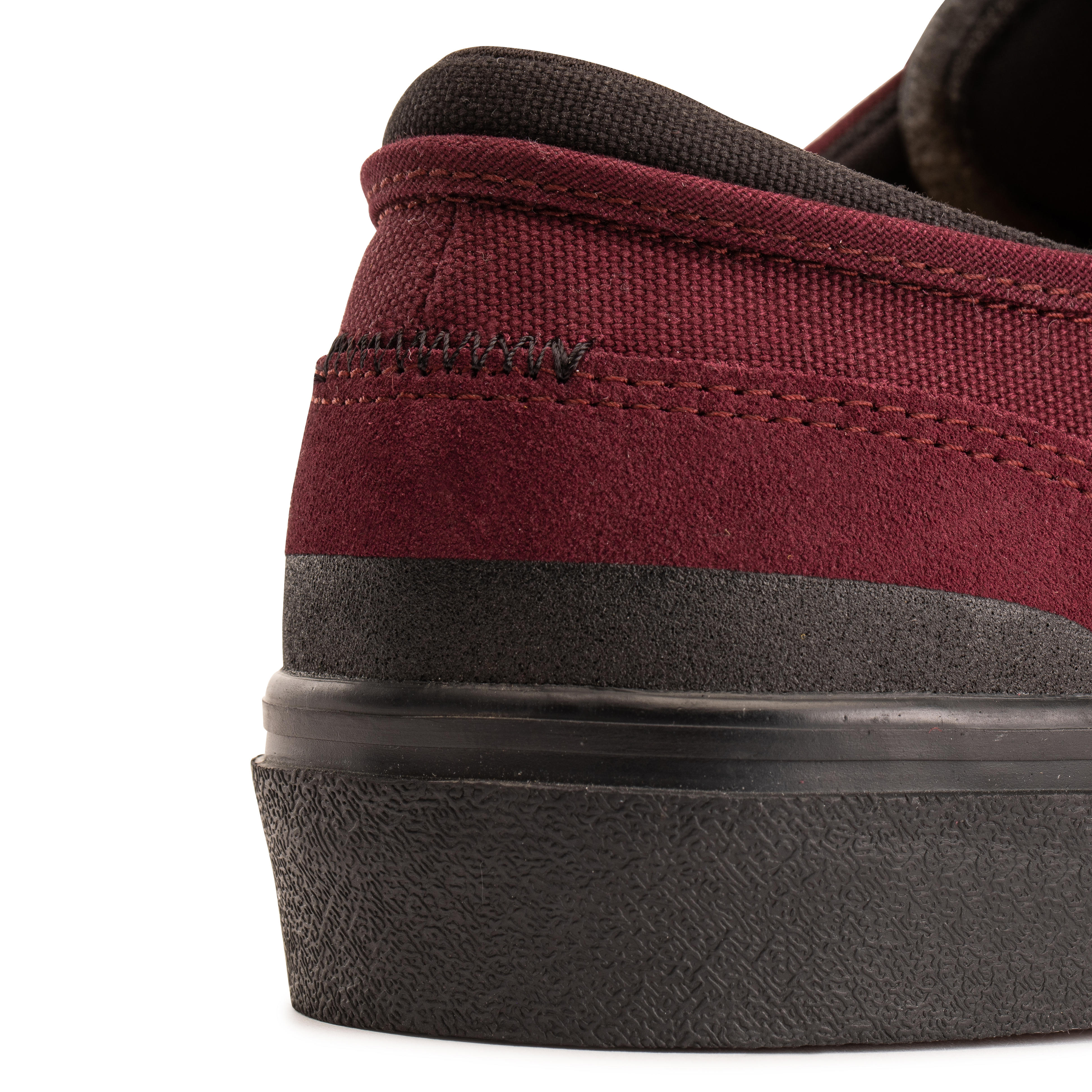 burgundy vans black sole