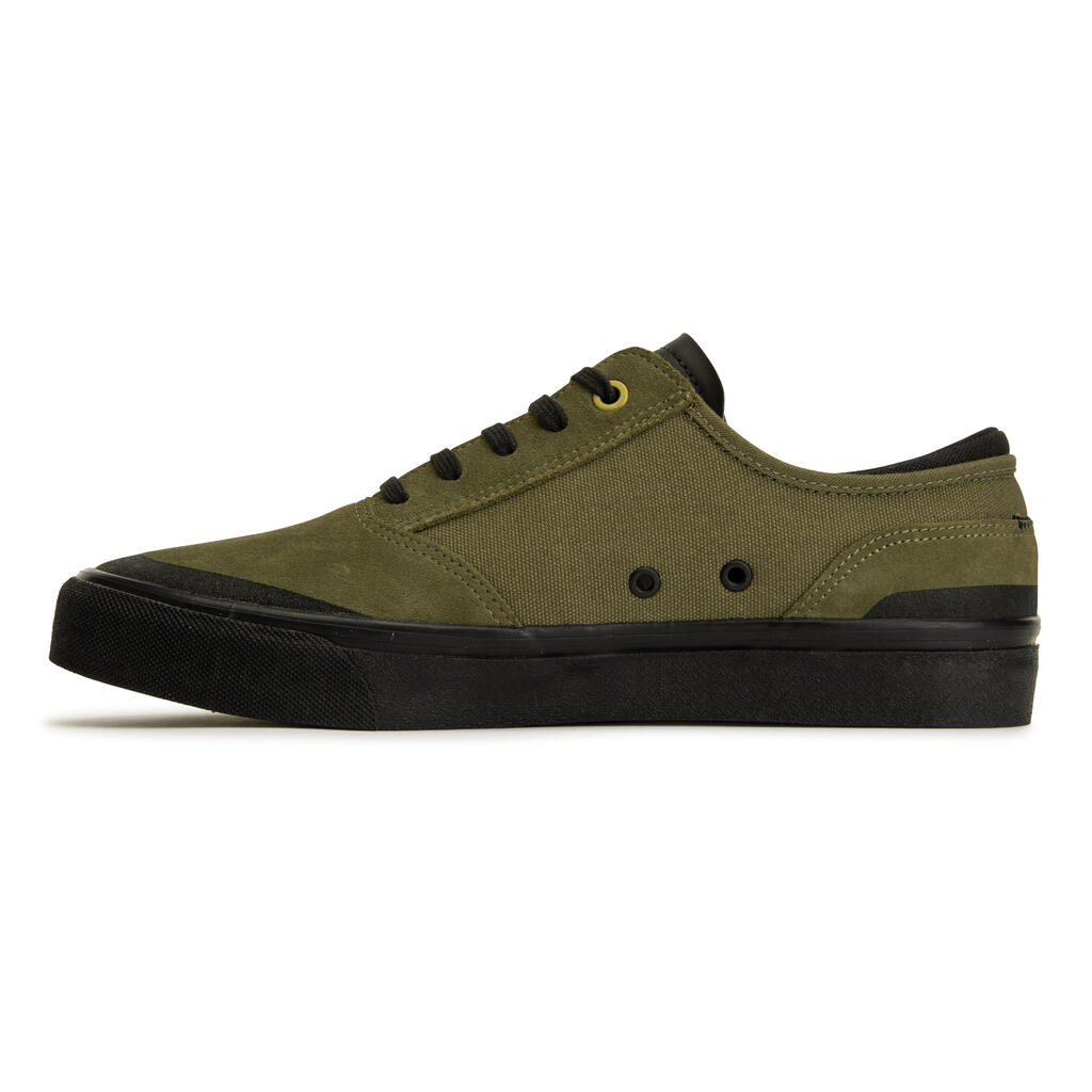 Skateschuh Vulca 500 Low Damen/Herren khaki mit schwarzer Sohle