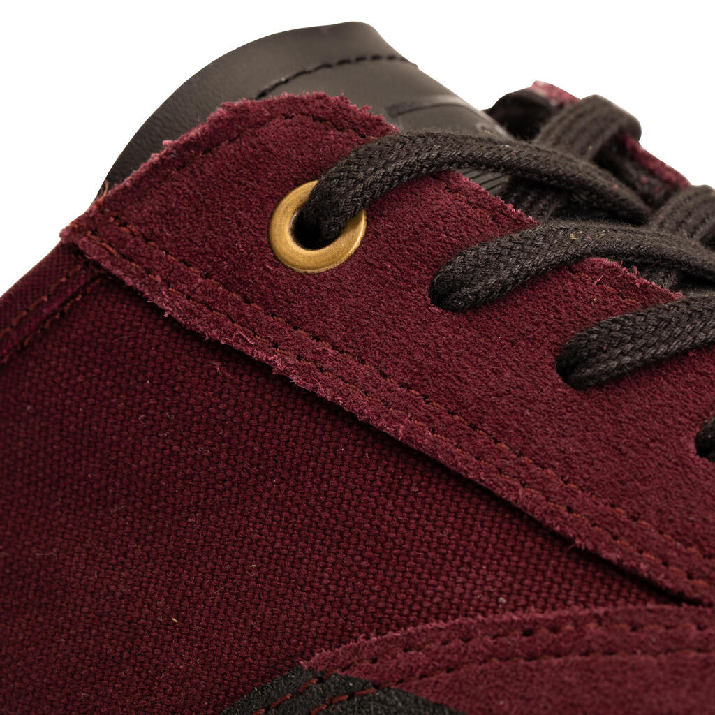 Skateschuh Vulca 500 Low Damen/Herren bordeaux mit schwarzer Sohle