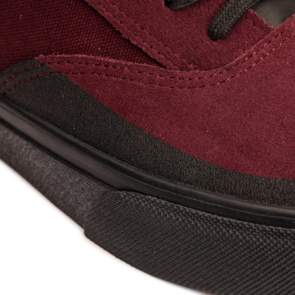 Skateschuh Vulca 500 Low Damen/Herren bordeaux mit schwarzer Sohle