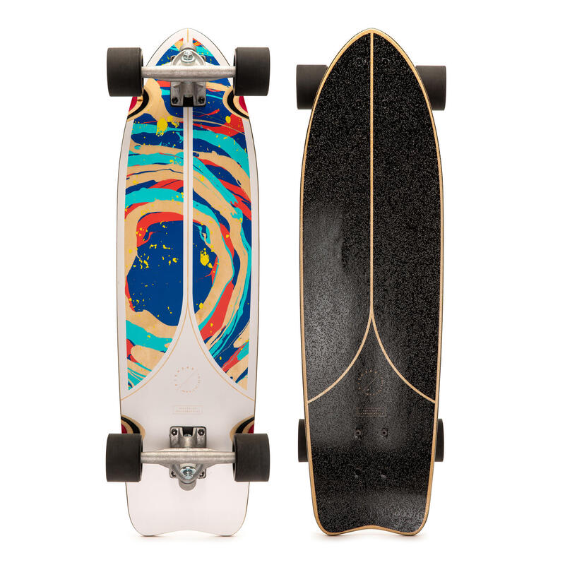 Fish500 Long Skateboard - White
