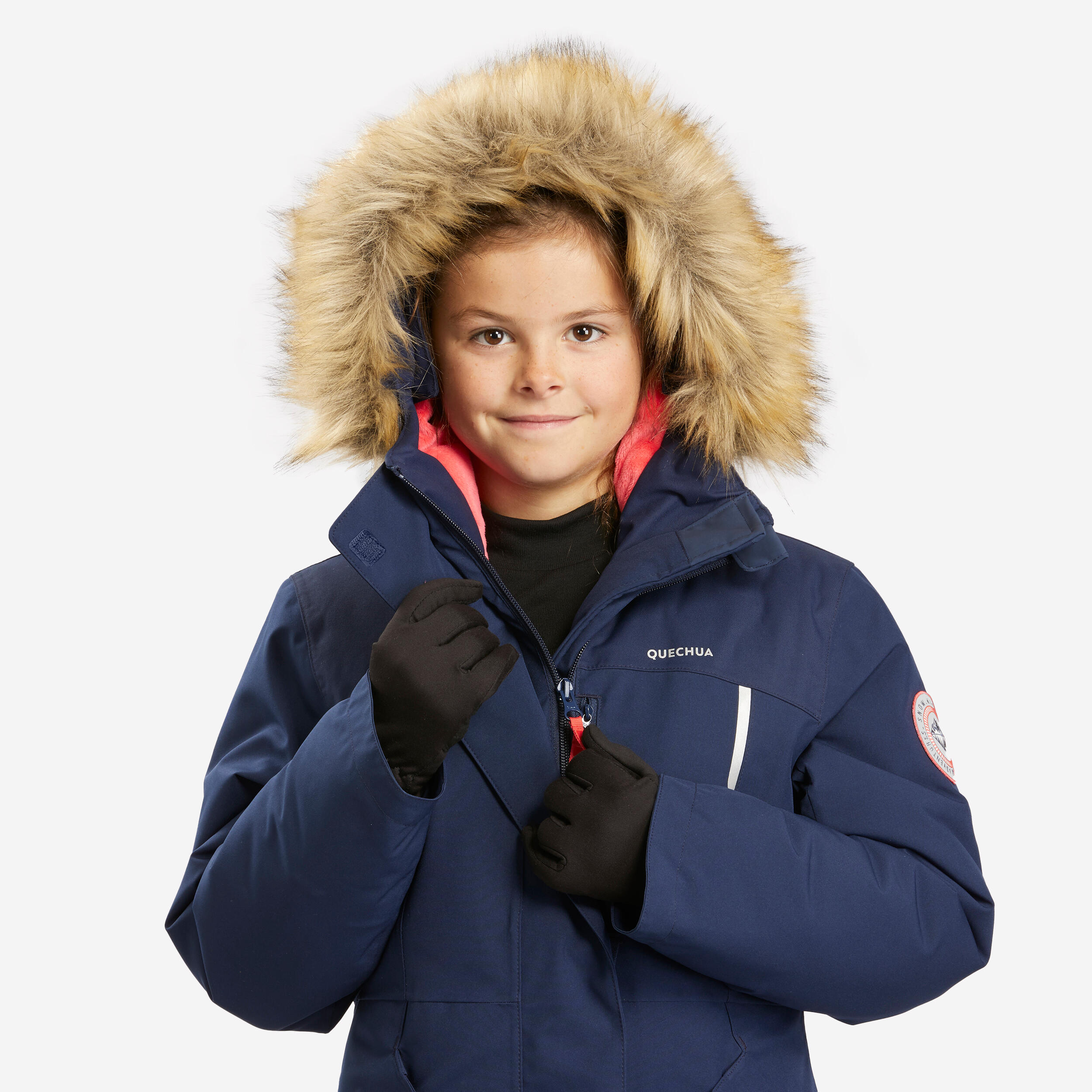 Cat & Jack XS 4/5 Boys Cozy Lined Parka Jacket Navy Blue Winter Hooded