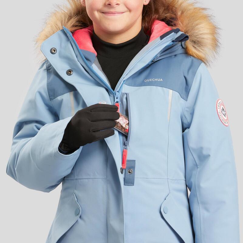 Geacă parka drumeție pe zăpadă SH500 U-warm -20°C albastru Copii 7-15 ani 
