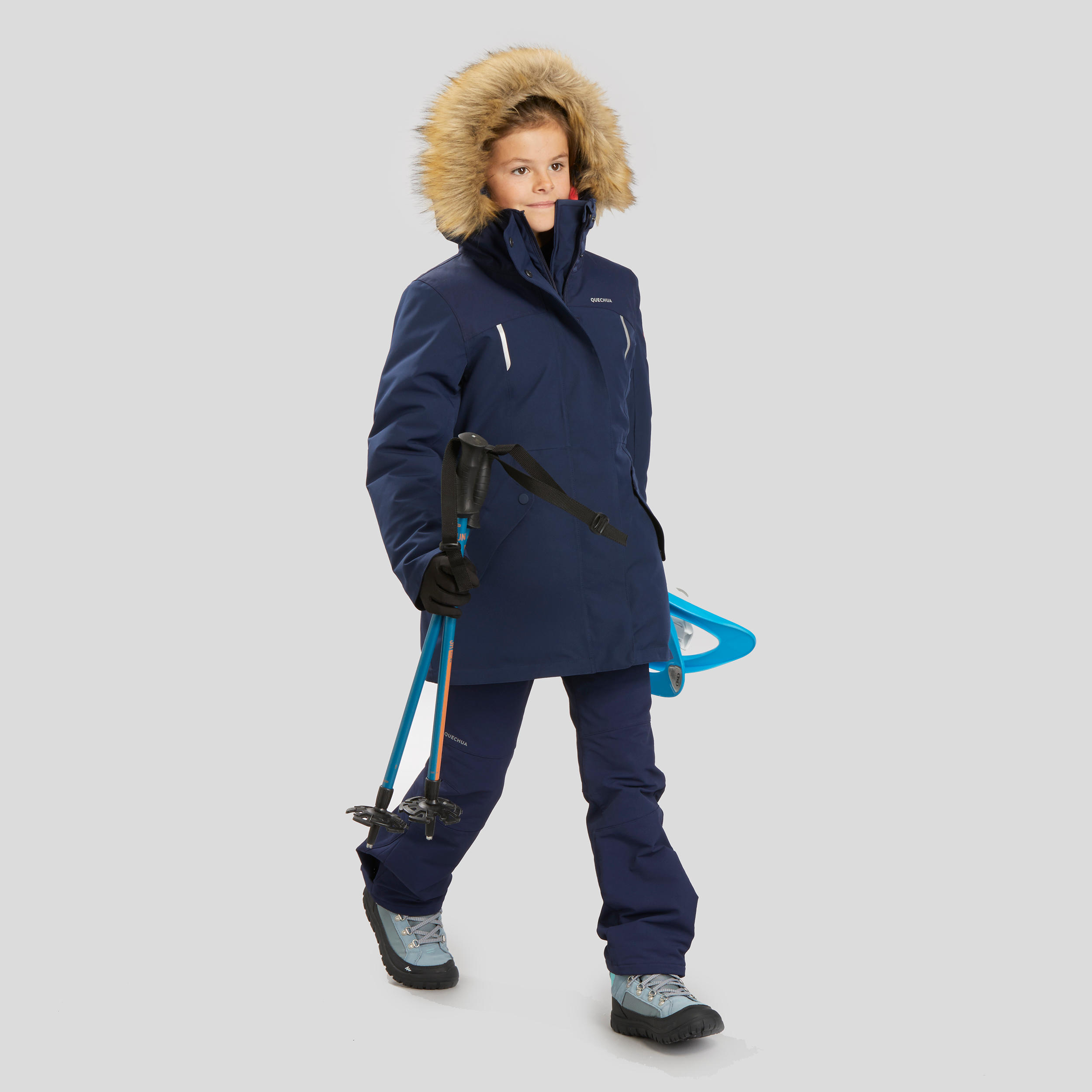 Manteau de randonnée enfant – U-Warm SH 500 bleu marine - QUECHUA