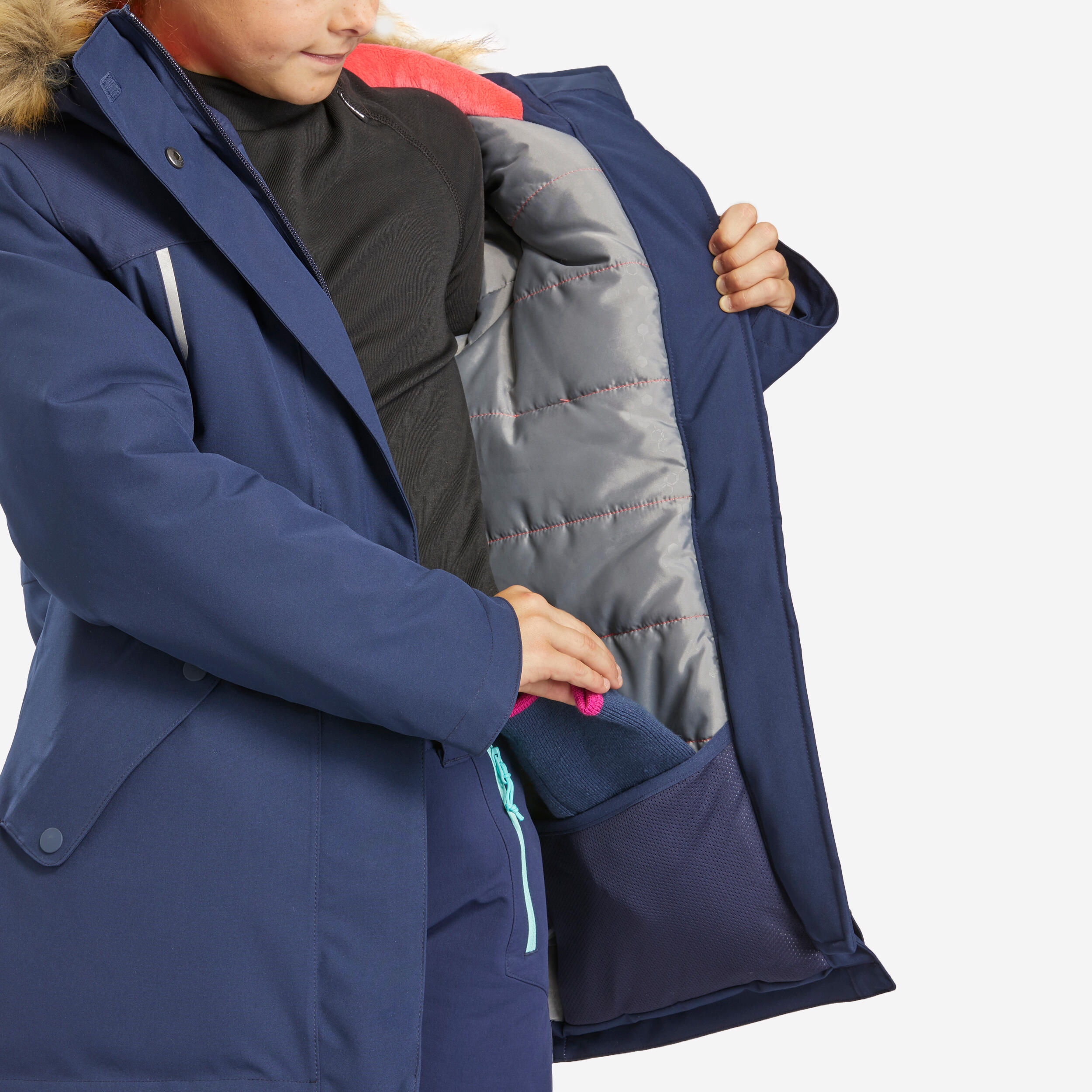 Kids’ Waterproof Winter Jacket - SH 900 Navy Blue - QUECHUA