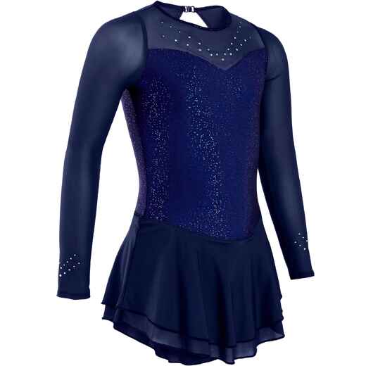 
      Kids' Long-Sleeved Figure Skating Leotard - Midnight Blue
  