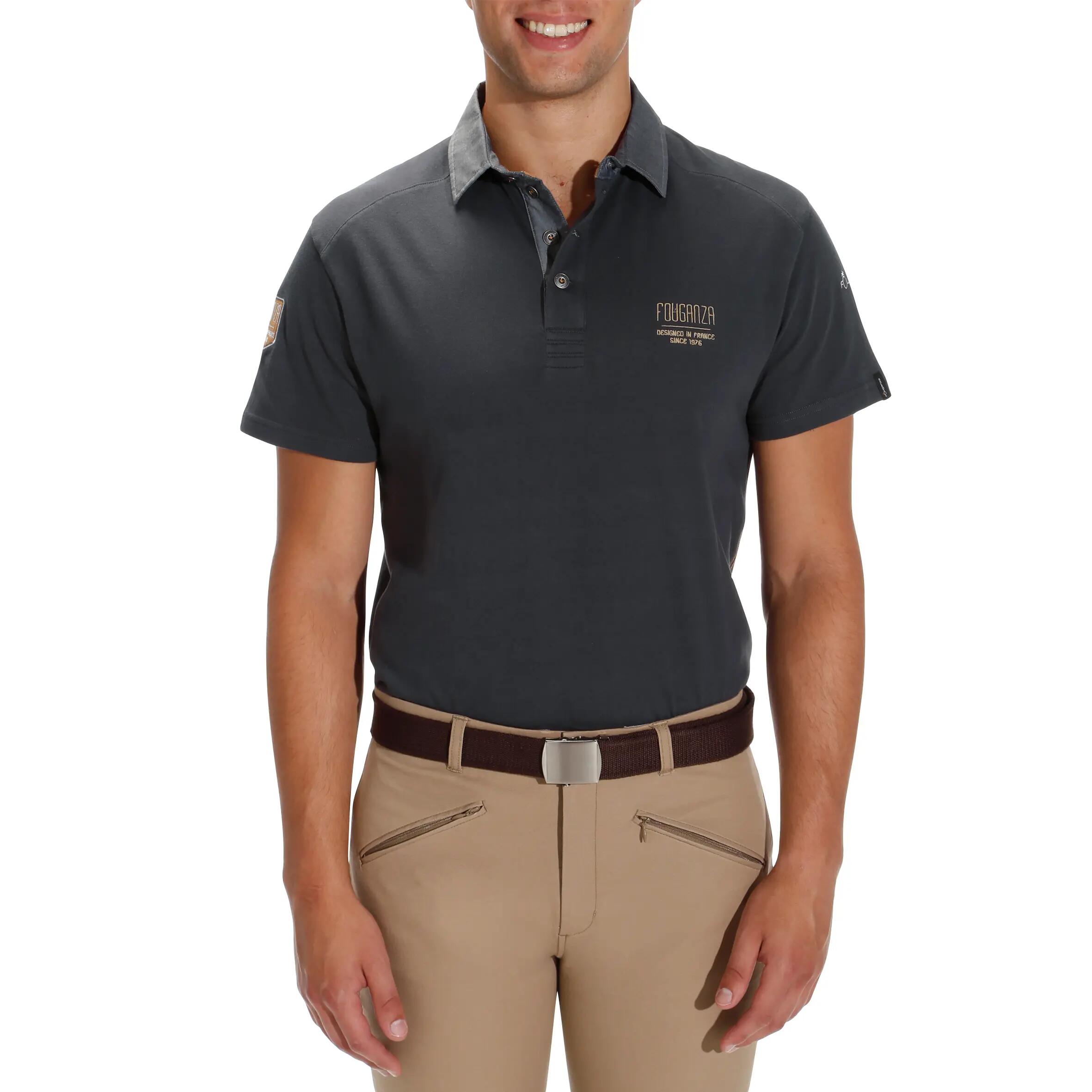 Blason Short-Sleeved Horse Riding Polo - Grey 2/15