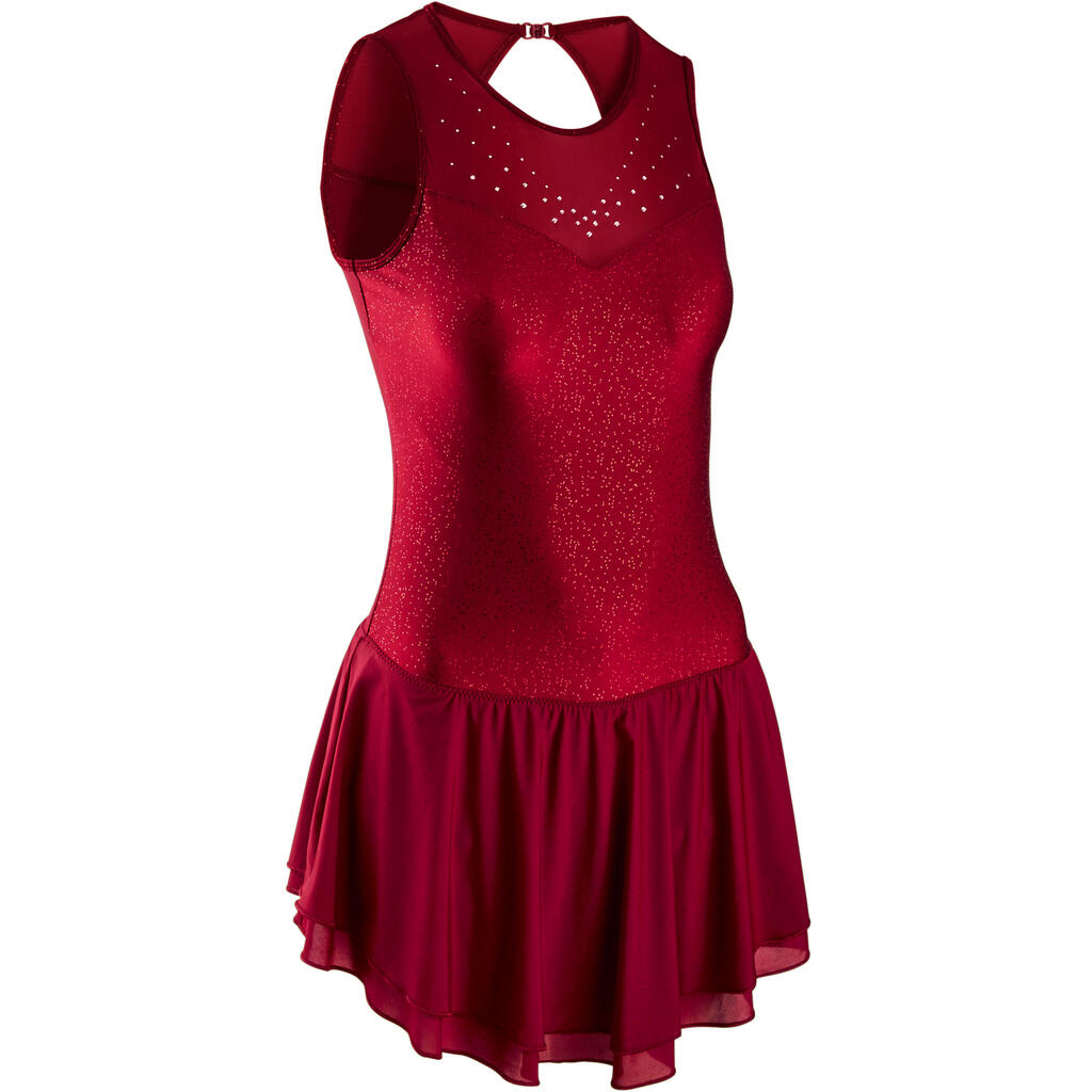 Adult Figure Skating Skirted Leotard - Burgundy