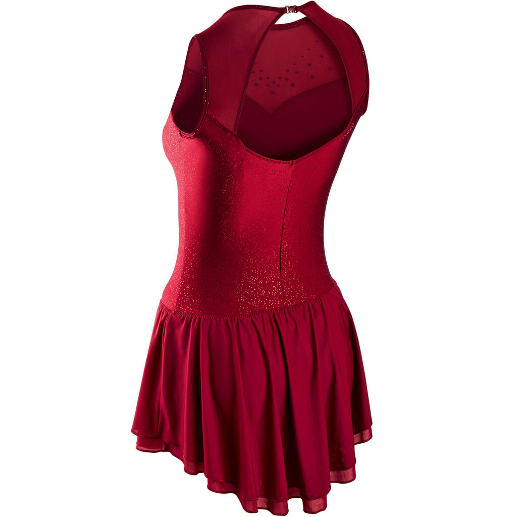 Adult Figure Skating Skirted Leotard - Burgundy