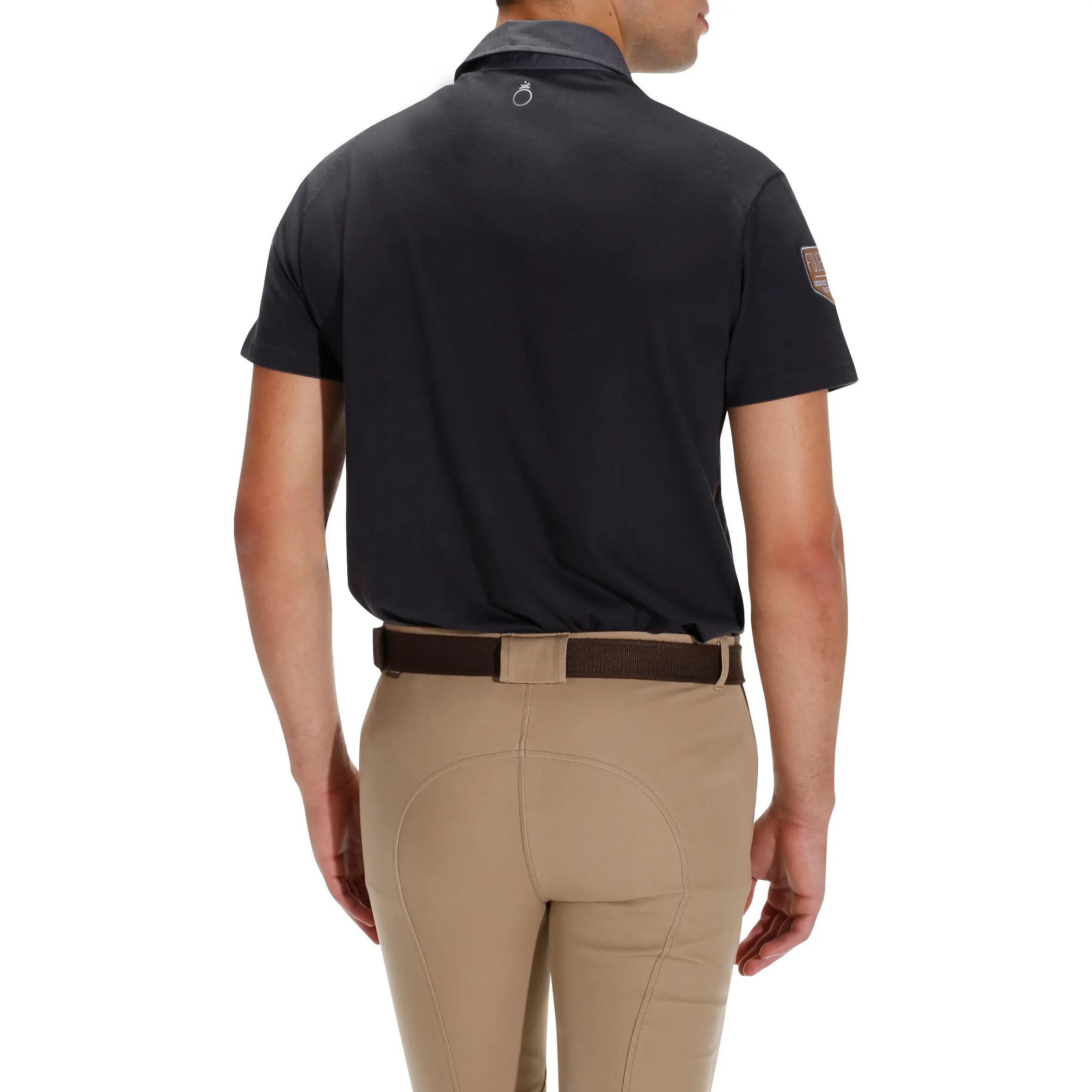 Blason Short-Sleeved Horse Riding Polo - Grey 4/15