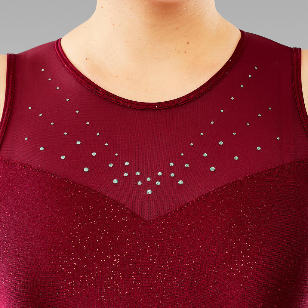 Adult Figure Skating Skirted Leotard - Burgundy