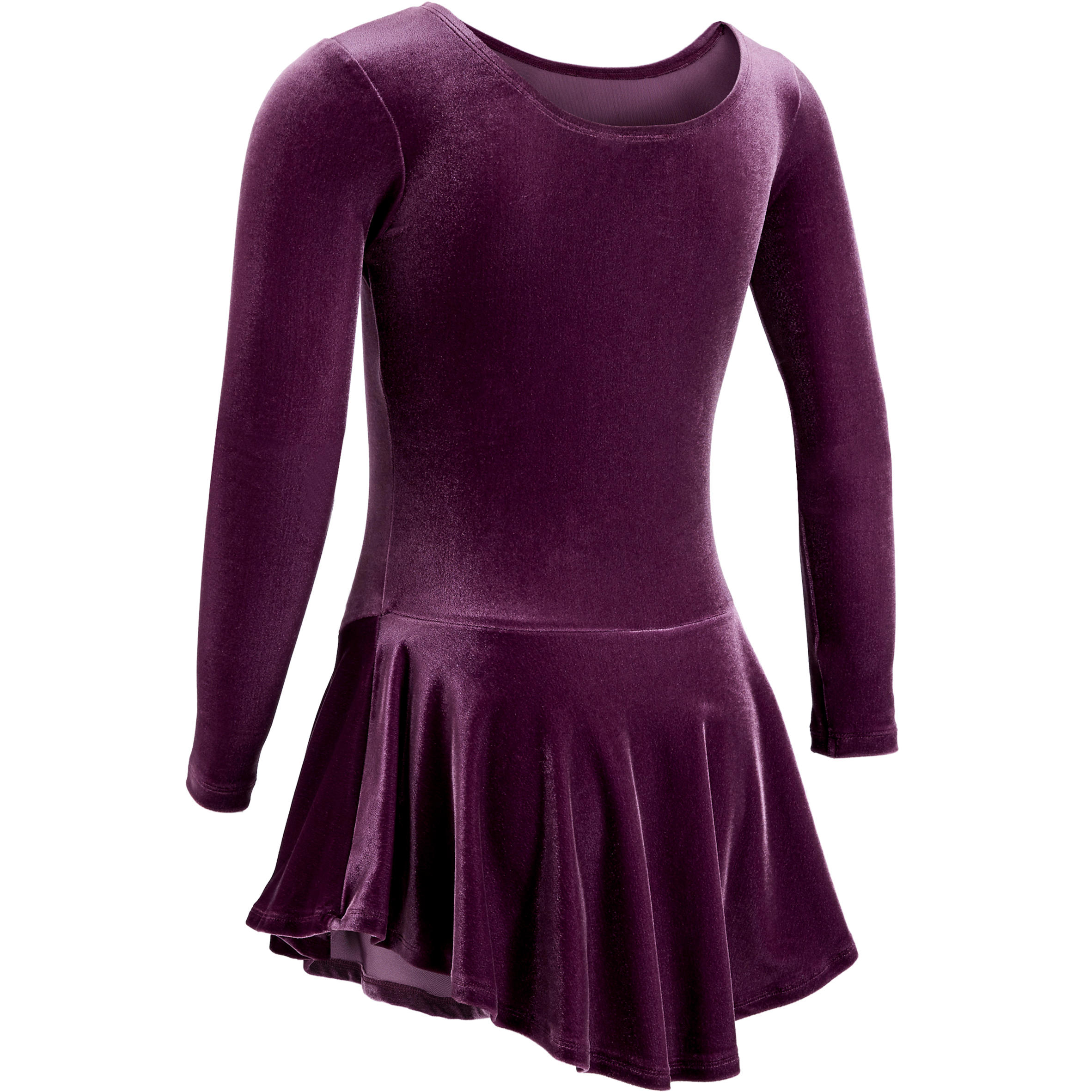Kids' Figure Skating Training Skirted Leotard - Plum 2/5