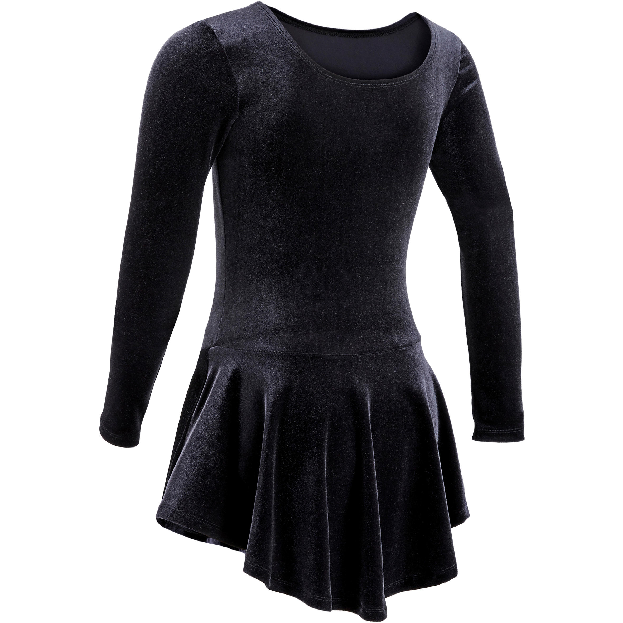 Kids' Figure Skating Training Skirted Leotard - Black 2/5